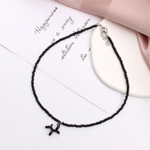 스톤 유골함 강아지 비석 고양이 유골 반려동물 추모함 개 초커 패션 비즈 핑크 짧은 체인 목 여성 다채로운 칼라 수제 목걸이 콜리어 팜므 파티 2022 보석 선물, 2, 35cm