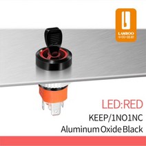 토글 스위치 16A 250V ONOFF 슬라이드 전원 고전류 금속 방수 푸시 버튼 2 위치 1NO1NC 조명 Led, 블랙 레드 링_5-24V | 16MM | 래칭