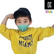 [집콕 지코드] 은나노 쿨썸머 KC인증 아동용 마스크 그린 LAACKD14_GE, 00F