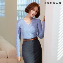 [런칭가 89 900원] MORGAN 골지 버튼 브이넥 니트 3종