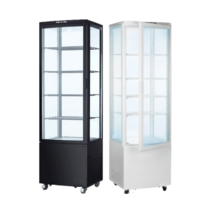 사면유리 쇼케이스 RT-235L BLACK/WHITE 업소용 냉장고 저소음 높이조절 바퀴, WHITE