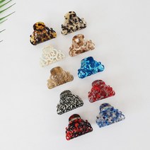 프랑스핀 호피 마블 엘리 스몰 반머리 헤어 집게핀