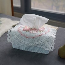 [천삼백케이] [베가] 플라워 원형 레이스 티슈커버, 단품