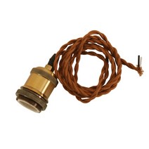 [빛나라닷컴] 기본소켓 펜던트 레일조명, 엔틱소켓 2M (브론즈) + 레일플러그 (블랙)