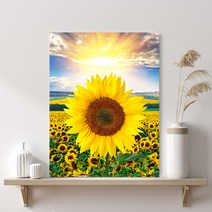 세잔느화실 홈데코 NEW 해바라기 그림 캔버스액자 골드 알루미늄 액자 거실 승진선물 집들이선물, 프리미엄 캔버스, 30호(90cmX110cm)