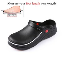 주방 안전화 바리스타 신발 남성용 방수 미끄럼 방지 요리사 나막신 고무 샌들 레스토랑 병원 간호