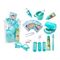 멜리사앤더그 스마일 치과놀이 장난감 병원놀이 치과의사 역할 치과 asmr 양치 간호 의료 세트 의사, 단일사이즈, D