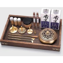 향전 빈티지 황동 향 세트 DIY 왁스 멜트 버너 휴대용 초보자 핸드 향수 파우더 제작 키트 가정용 도구 선물, 7.ugraded set
