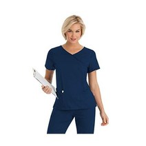 Landau Urbane 여성용 베일리 드로스트링 스트레치 카고 스크럽 팬츠, Navy, Navy