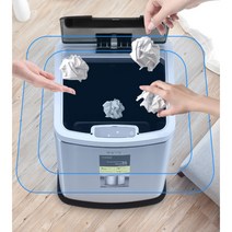 CCKO 항균 스테인레스 자동오픈센서 스마트쓰레기통, 실버스틸/6L