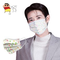 [숨그림X네고왕]짱구 파자마 덴탈 30매입 캐릭터 마스크 광희마스크 네고왕마스크, 소형(아동용) 30매