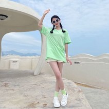 단체복 컬러 티셔츠 비비드 면 오버사이즈 공연 유니폼