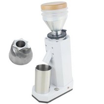 자동머신 에스프레소 밀리타 커피 머신 XEOLEO커피 그라인더 40mm 티타늄 원추형 버 블로우 호퍼 150W 커피콩 그라인드 밀러 20 단계, White SS+110V+EU