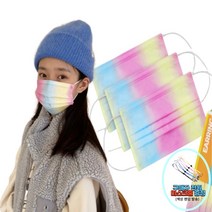 갓쉴드 무지개 연예인 제니마스크 컬러 레인보우 대형 중형 소형 퍼스널컬러 덴탈마스크 10매입, 10매