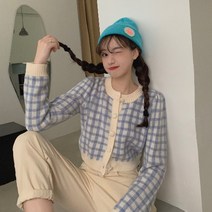 뉴진스 박세정 카리나 솔로지옥 술도녀 클래식 파스텔 카즈하 배색 가을 옷 사복 아가일 니트 가디건