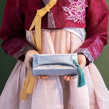멜트인 돈진단 용돈박스 10구 + 슬러브보자기 + 단국화노리개 + 원형스티커 풀세트, 하늘