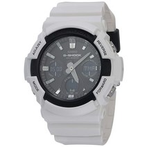 Casio 남성용 지샥 시계 화이트 태양광 동력 합성 수지 소재 (GAS-100B-7ACR)