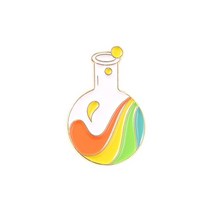 실험실 소모품 비커 에나멜 핀 갤럭시 레인보우 병 핑크 하트 매듭 금속 브로치 배지 과학 애호가 선물, 한개옵션1, 03 rainbow