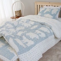 코코베딩 부드럽고 포근한 백곰 극세사 차렵세트