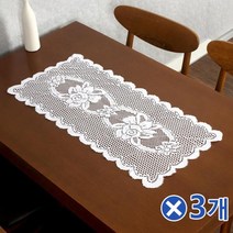 IJP897419홈카페 직사각 레이스 테이블러너 3p세트x3개, 단일사이즈