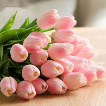 망고 튤립 노란튤립 조화 화동 바구니 꽃꽂이 재료 1P_ 55327EA, 1망고튤립-화이트
