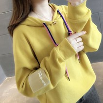 밀크봉봉 여성용 무지 오버핏 후드티