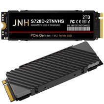 JNH SSD 2TB PCIe Gen4x4 M.2 NVMe 2280 DRAM 방열판 장착 PS5 작동 확인됨 R:7200MBs W:6700MBs S720D