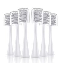 음파진동칫솔 SarmocareS100 및 S200 용 음파 전동 헤드 4 개8 개묶음, 6 Soft  white