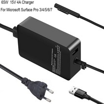 서피스독 Microsoft 노트북 Surface Pro 3A용 65W Surface Pro 충전기 4암페어 5암페어 6개의 AC 전원 어댑터 Windows Surface 2A, 에게, 케이블이 있는 충전기