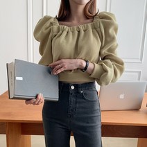 치코엘라ㅡ 루로닛 퍼프 숏블라우스