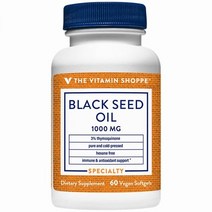 The Vitamin Shoppe 블랙 씨드 오일 – 순수 냉압착 – 3% 티모퀴논 면역 지원 – 1000 MG 소프트젤 60개
