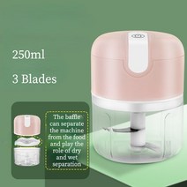 업소용 고기써는기계 미니 육절기 냉동 수동 전동 가정용 USB 충전 휴대용 전기 마늘 다기능 고기 분쇄기 야채 다지기, [02] White, 02 Pink