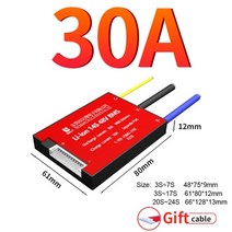 인산철파워뱅크 30a bms 밸런스 보드 리튬 이온 lifepo4 bms 30a 3s 4s 7s 8s, 라이프포4 24s 72v, 30a 별도