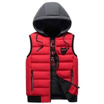 남성 패딩 조끼 발열 다운 베스트 2021 겨울 패치 워크 재킷 패션 후드