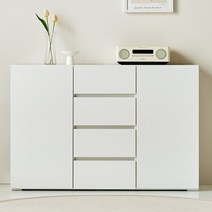 힘찬리빙 버터 와이드 수납장 다용도 수납장 1200, 버터 1200 서랍 수납장(화이트)