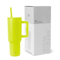 Simple Modern 손잡이와 빨대 뚜껑이 있는 1.2L(40온스) 텀블러 | 단열 컵 재사용 가능한 스테인리스 스틸 물병 여행용 머그 컵홀더 친화적 여성용 선물 트렉 컬렉션, -Chartreuse