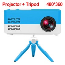 salange j15 pro mini 프로젝터 led 빔 홈 시어터 480x360 픽셀 휴대용 미디어 비디오 플레이어 1080p hdmi-compatible usb, 파란색 추가 삼각대, 나는 플러그