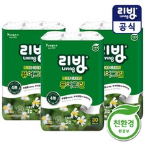 [삼정펄프]리빙 퓨어그린 3겹 무형광 화장지 30롤x3/롤휴지, 퓨어그린 화장지 30롤x3, 상세설명 참조
