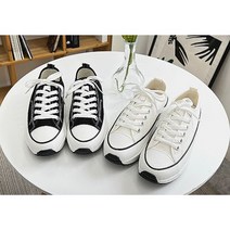 달콤패션 굽있는 캔버스 데일리 스니커즈 라보 여성화 블랙 화이트
