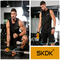 SKDK 가죽 헬스 스트랩 리프팅 역도 장갑, 옐로우