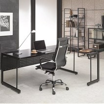 GB 강화유리 (블랙유리) 사무실책상 1200책상 사무용책상 (지방택배불가), W1800xD800xH740(블랙)