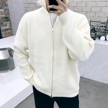 용된다 남자 겨울 캐시미어 투웨이 니트 집업