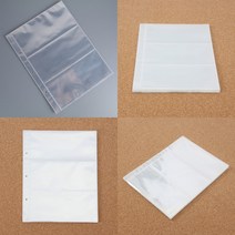 마트498 투명 포켓바인더 리필 속지 10p (3칸) 사진북 학교앨범 셀프포토북 웨딩앨범 포토엘범 포토카드바인더 돌