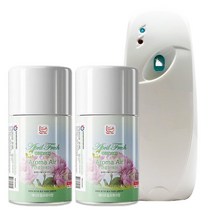아로마에어 자동분사방향제/욕실용/자동분사기 1개+ 향캔리필280ml x 2, 에이프릴향