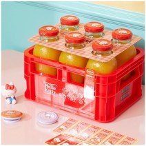 델몬트 산리오 미니 오렌지 주스 250ml 6병 헬로키티 그립톡 세트, 6개입