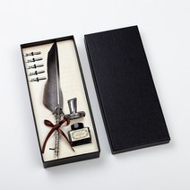 [1+1] 그린마켓] 깃펜 깃털펜 캘리그라피 딥펜 만년필, 1-깃펜-그레이, 1-깃펜-그레이