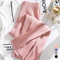 오노마 오노마 ONM 여성 여름바지 키커보이는 골지 쉬폰 와이드 레그팬츠 (8946379)