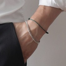 딩동샵 2개세트 레이어드 베이직 체인 실팔찌 남자 팔찌