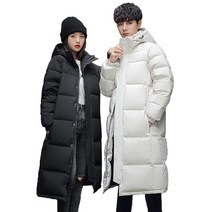 ANYOU 2022 패딩 롱 슬레이트 남녀 커플 겨울 덧대 오리털 롱패딩