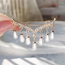 드롭 진주 헤어핀 여신 로맨틱 헤어집게 옆머리핀 바나나핀 긴머리 프랑스 옆머리 단발머리